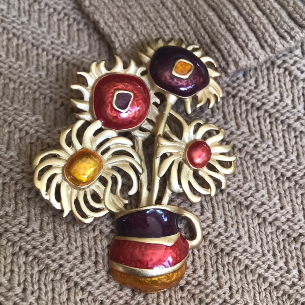 Colorful Floral Brooch